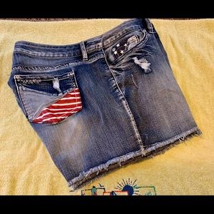 Plus Size Woman’s Patriotic Blue Jean Cut Off